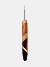 04.00mm Zebrawood + Maple + Tigerwood + Dark Roasted Maple Art Deco Metal Crochet Hook (Item #105)