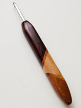 05.00mm Dark Roasted Maple + Tigerwood + Maple + Zebrawood Art Deco Metal Crochet Hook (Item #115)