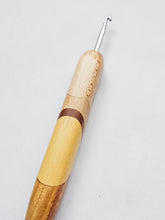 04.00mm Maple + Spalted Maple + Sapele + Yellowheart + Canary Art Deco Metal Crochet Hook (Item #187)