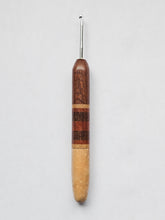 03.00mm Lacewood + Ash / Lacewood / Sapele Stripes + Birdseye Maple Metal Crochet Hook (Item #168)