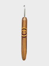 04.00mm Zebrawood + Purpleheart / Yellowheart XO Metal Crochet Hook (Item #87)