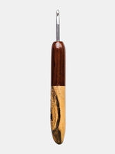 05.00mm Dark Roasted Maple + Spalted Maple Metal Crochet Hook (Item #159)