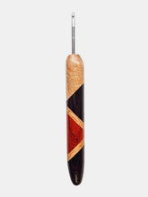 04.00mm Birdseye Maple + Wenge + White Oak + Padauk Art Deco Metal Crochet Hook (Item #117)