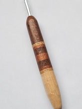 04.50mm Lacewood + Ash / Lacewood / Sapele Stripes + Birdseye Maple Metal Crochet Hook (Item #166)