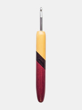 05.50mm Yellowheart + Wenge + Purpleheart Metal Crochet Hook (Item #167)