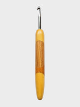 06.00mm Yellowheart + Canary + Osage Orange Art Deco Metal Crochet Hook (Item #103)