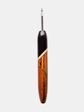04.00mm Dark Roasted Maple + Maple + Zebrawood + Tigerwood Art Deco Metal Crochet Hook (Item #106)