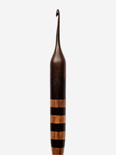 04.00mm Dark Roasted Maple + DRM / Tigerwood Checker Crochet Hook (Item #158)