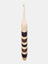 05.50mm Maple + Wenge + Holly + Pink/Blue Spectraply Diagonal Stripes Crochet Hook (Item #238)