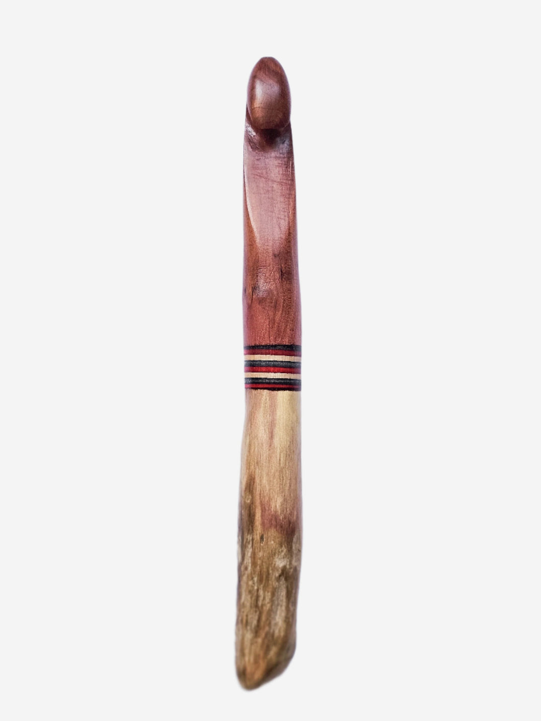 Wooden tool with a handle on a white background