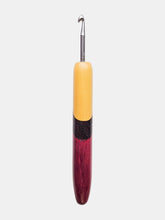 05.50mm Yellowheart + Wenge + Purpleheart Metal Crochet Hook (Item #167)