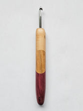 05.50mm Maple + Cherry + Purpleheart Art Deco Metal Crochet Hook (Item #150)