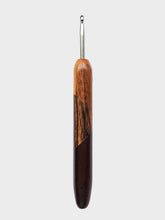 05.00mm Tigerwood + Zebrawood + Dark Roasted Maple Art Deco Metal Crochet Hook (Item #110)