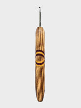 03.00mm Zebrawood + Yellowheart + Purpleheart XO Metal Crochet Hook (Item #89)