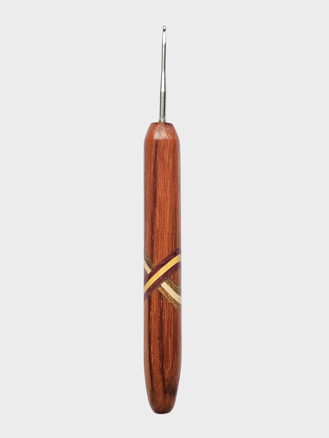 02.00mm Red Zebrawood + Yellowheart / Purpleheart / Maple / Shadua XO Metal Crochet Hook (Item #154) (Copy)
