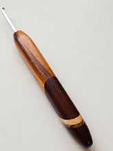 04.00mm Tigerwood + White Oak + Dark Roasted Maple + Maple + Zebrawood Art Deco Metal Crochet Hook (Item #119)