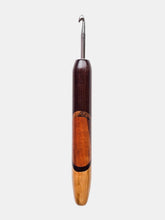 05.00mm Dark Roasted Maple + Zebrawood + Tigerwood + Maple Art Deco Metal Crochet Hook (Item #108)