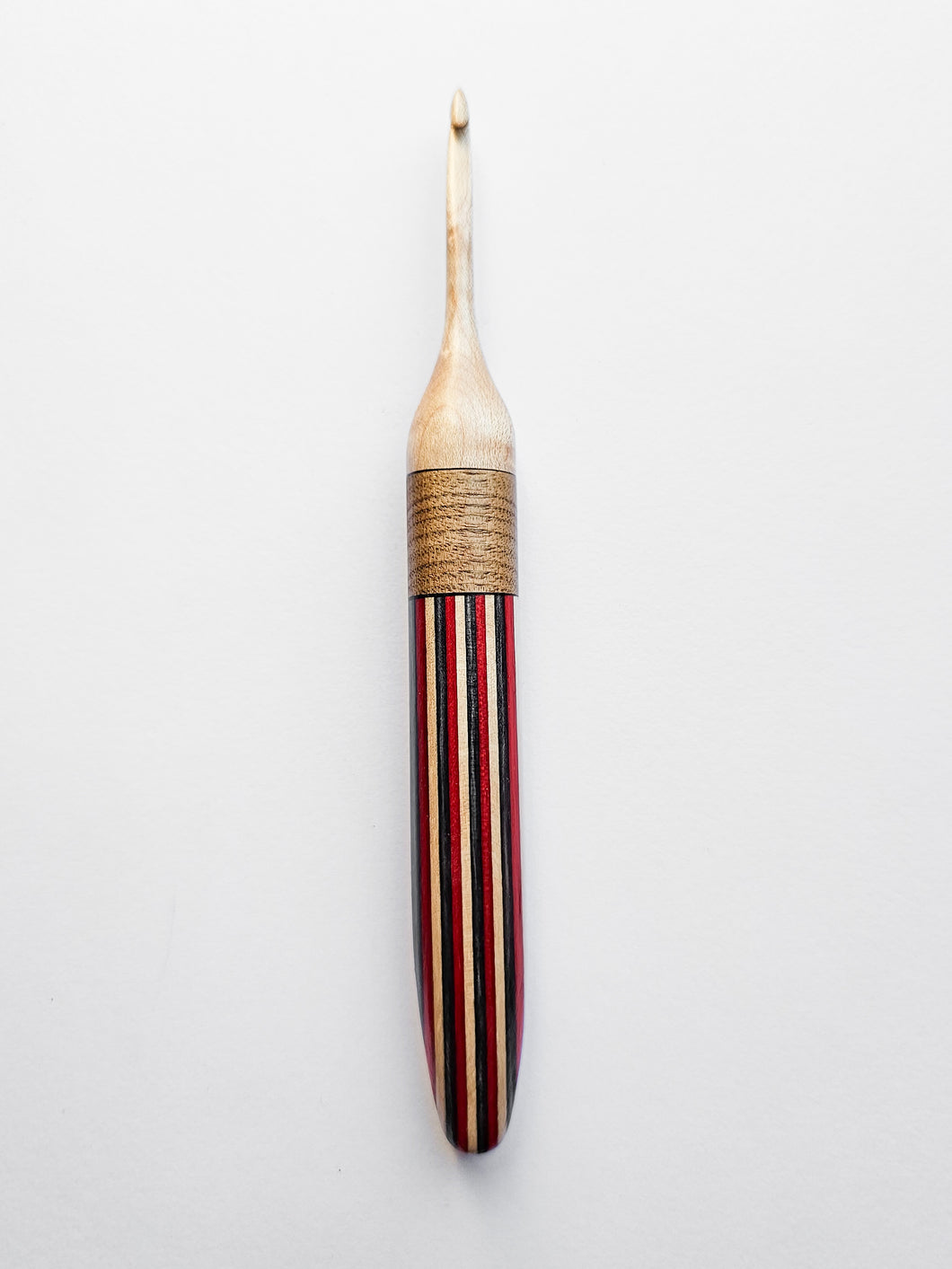 04.50 Maple + Butternut + Blue/Red Spectraply Crochet Hook (Item #24)