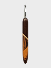 06.00mm Dark Roasted Maple + Maple + Zebrawood + Tigerwood Art Deco Metal Crochet Hook (Item #100)