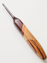 05.00mm Dark Roasted Maple + Tigerwood + Birdseye Maple + Zebrawood Art Deco Crochet Hook (Item #209)