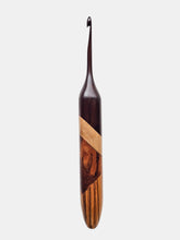 04.00mm Dark Roasted Maple + Maple + Tigerwood + Zebrawood Art Deco Crochet Hook (Item #203)