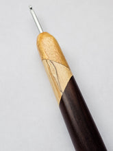 03.50mm Canary + Spalted Maple + Wenge Art Deco CLOVER Metal Crochet Hook (Item #165)