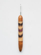 02.00mm Light Roasted Maple + Ash / Wenge / Purpleheart / Walnut Chevron Metal Crochet Hook (Item #126)