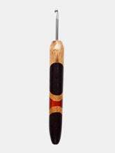 04.00mm Birdseye Maple + Wenge + White Oak + Padauk Art Deco Metal Crochet Hook (Item #117)