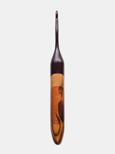 04.00mm Dark Roasted Maple + Maple + Tigerwood + Zebrawood Art Deco Crochet Hook (Item #203)