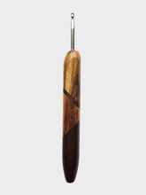 04.50mm Zebrawood + Dark Roasted Maple + Tigerwood Art Deco Metal Crochet Hook (Item #153)