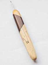 03.00mm Canary + Wenge + Spalted Maple Art Deco Metal Crochet Hook (Item #132)