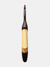 06.00mm Dark Roasted Maple + Spalted Maple + Canary + Wenge Art Deco Crochet Hook (Item #195)