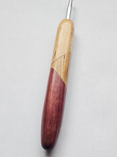 05.50mm Maple + Cherry + Purpleheart Art Deco Metal Crochet Hook (Item #150)
