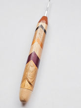 02.00mm Lacewood / Maple / DRM / Oak / Osage Orange / Purpleheart Chevron Metal Crochet Hook (Item #142)