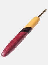 05.50mm Yellowheart + Wenge + Purpleheart Metal Crochet Hook (Item #167)