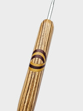 05.00mm Zebrawood + Yellowheart / Purpleheart XO Metal Crochet Hook (Item #90)