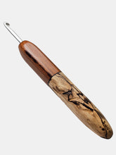 05.00mm Dark Roasted Maple + Spalted Maple Metal Crochet Hook (Item #159)