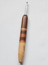 06.00mm Lacewood + Ash / Lacewood / Sapele Stripes + Birdseye Maple Metal Crochet Hook (Item #177)