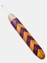 04.00mm Osage Orange + Purpleheart Chevron Metal Crochet Hook (Item #184)