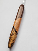 04.00mm Dark Roasted Maple + Tigerwood + Zebrawood Art Deco Metal Crochet Hook (Item #106)