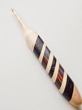05.50mm Maple + Wenge + Holly + Pink/Blue Spectraply Diagonal Stripes Crochet Hook (Item #238)