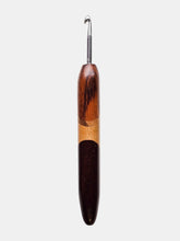 05.00mm Tigerwood + Zebrawood + Maple + Dark Roasted Maple Art Deco Metal Crochet Hook (Item #109)