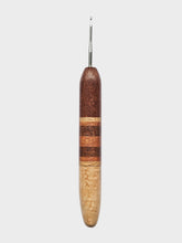 02.00mm Lacewood + Ash / Lacewood / Sapele Stripes + Birdseye Maple Metal Crochet Hook (Item #165)