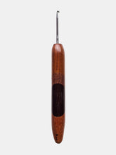 03.00mm Dark Roasted Maple + Lacewood Art Deco Metal Crochet Hook (Item #116)