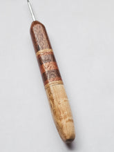 03.00mm Lacewood + Ash / Lacewood / Sapele Stripes + Birdseye Maple Metal Crochet Hook (Item #168)
