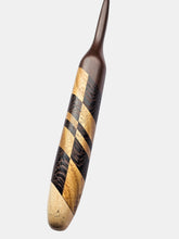 07.00mm Dark Roasted Maple + Wenge / Canary Diagonal Checker Crochet Hook (Item #187)