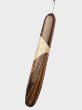 04.00mm Dark Roasted Maple + Maple + Zebrawood Art Deco Metal Crochet Hook (Item #101)