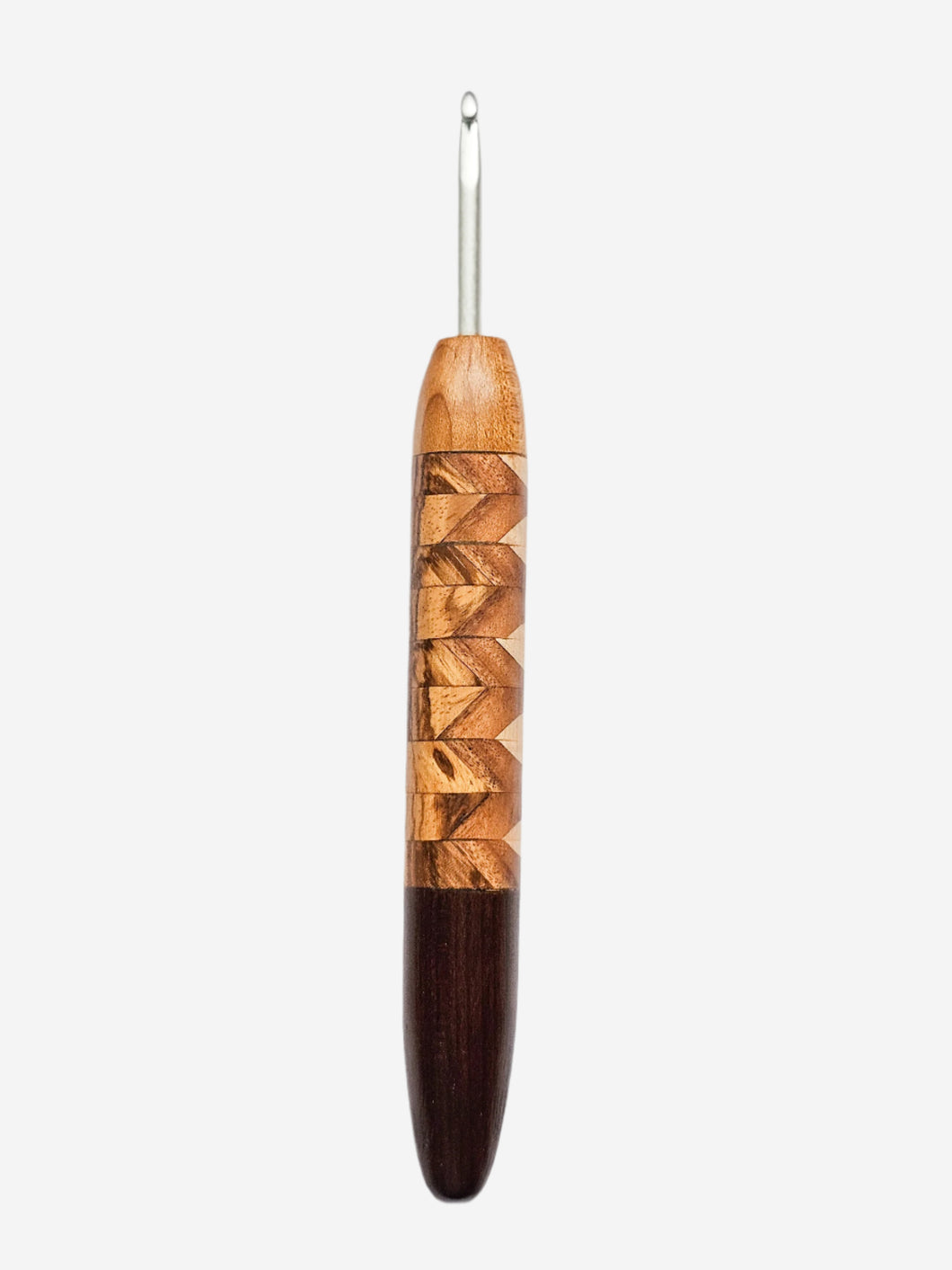 04.50mm Light Roasted Maple + Zebrawood / Maple Retro CLOVER Metal Crochet Hook (Item #138)
