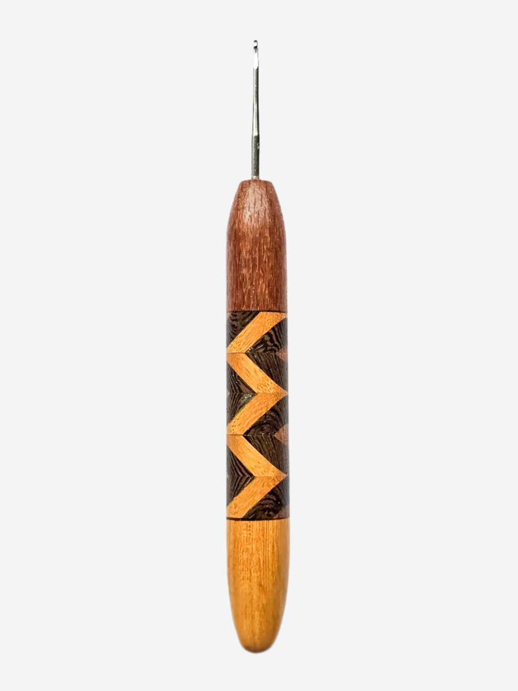 02.50mm Lacewood + Wenge / Osage Orange Retro Metal Crochet Hook (Item #44)