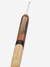03.50mm Zebrawood + Tigerwood + Dark Roasted Maple + Maple Art Deco Metal Crochet Hook - SECONDS SALE (Item #134)